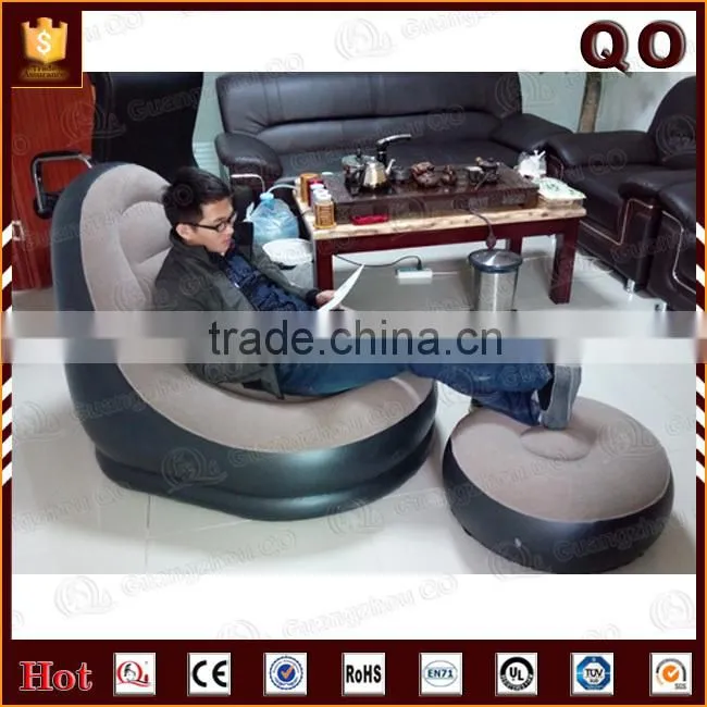 Economical inflatable chesterfield sofa with footrest