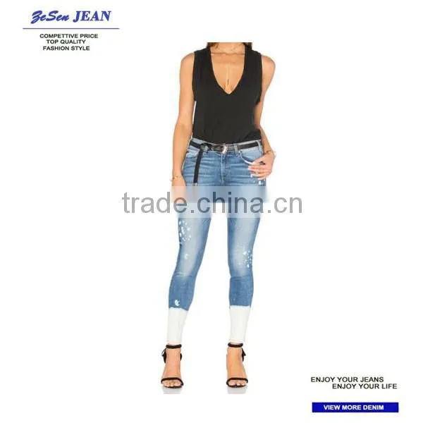 Zesen Garment New Model Dyed Skinny Jeans for Lady