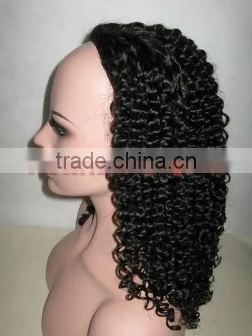 3/4 hair wig,16'',1B#,straight,100% human hair wig accept paypal payment