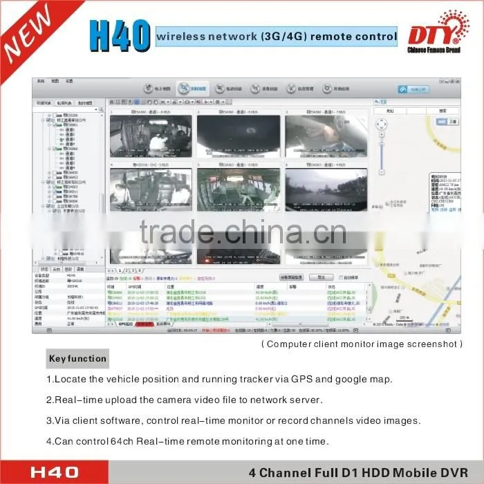 4ch d1 double sd card 4g wifi mdvr for bus, truck, taxi, police car