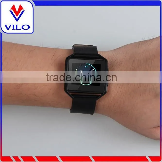Genuine Leather Replacement Watch Strap Wrist Band+Metal Frame For Fitbit Blaze