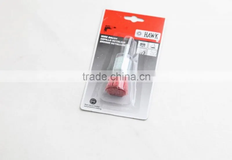 nylon wire end brushes packed on display cards, diameter 30mm or 1 1/5"