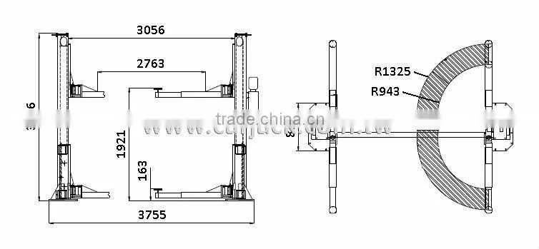 Baseplate 2 Post Vehicle Lifts (2 post car lift)