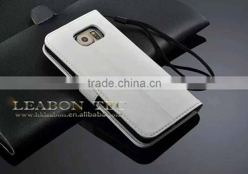 wallet leather case for samsung galaxy s6 edge cover case