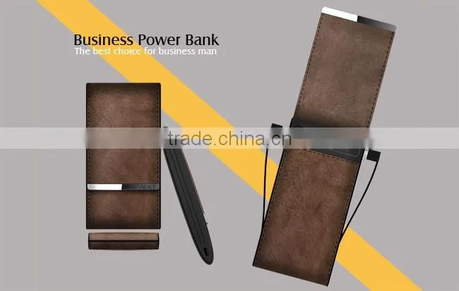 2016 outdoor leather power bank battery charger for mobile
