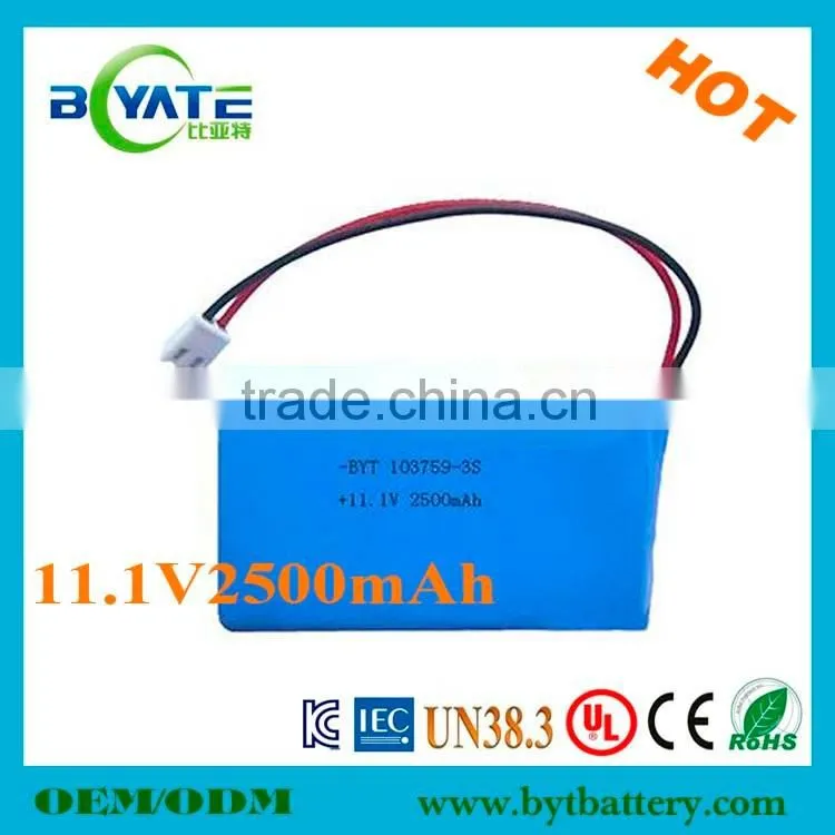 11.1v 2500mah li-ion rechargeable pos battery/medicial battery