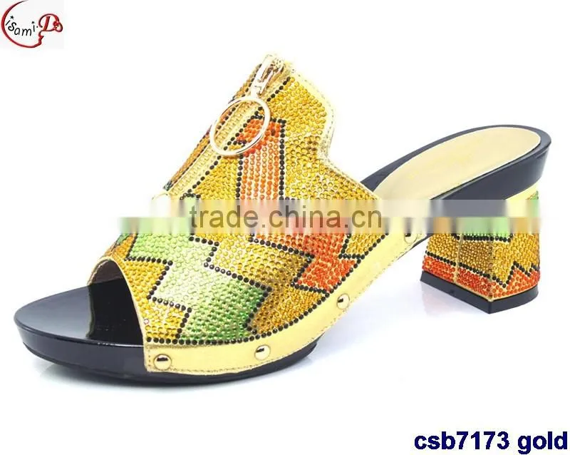 CSB7173 orange -blue-gold-green-red new coming italian design high quality hot selling lady sandals with stone on factory costy