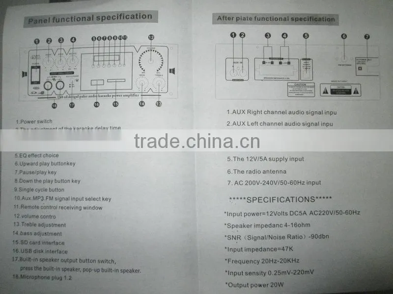 High quality audio amplifier AK-002 built-in speaker power amplifier