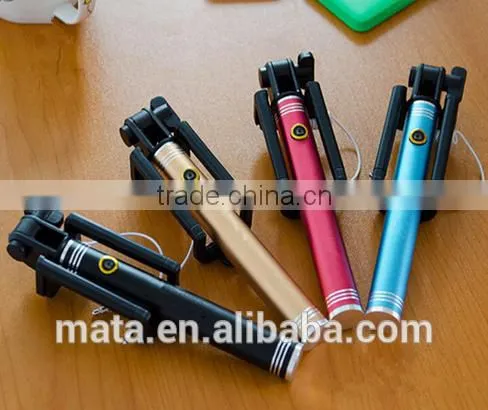 2015 New Products Foldable Wired Selfie Stick With Monopod