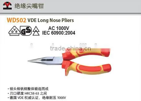 Insulated VDE Pliers, Snipe Nose, Long nose plier