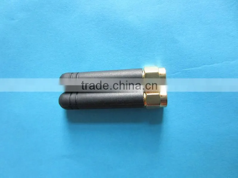 2dBi wireless wlan booster black housing wifi antenna ,factory price short 2.4G flexible rubber router antenna