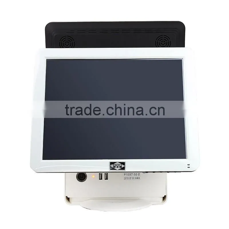 double monitor touch screen pos machine for restarant