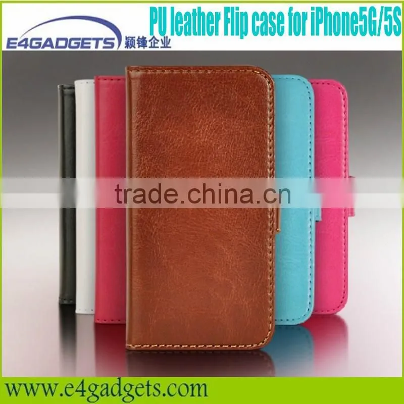 2013 Hot sale High quality PU leather front and back case for iphone5