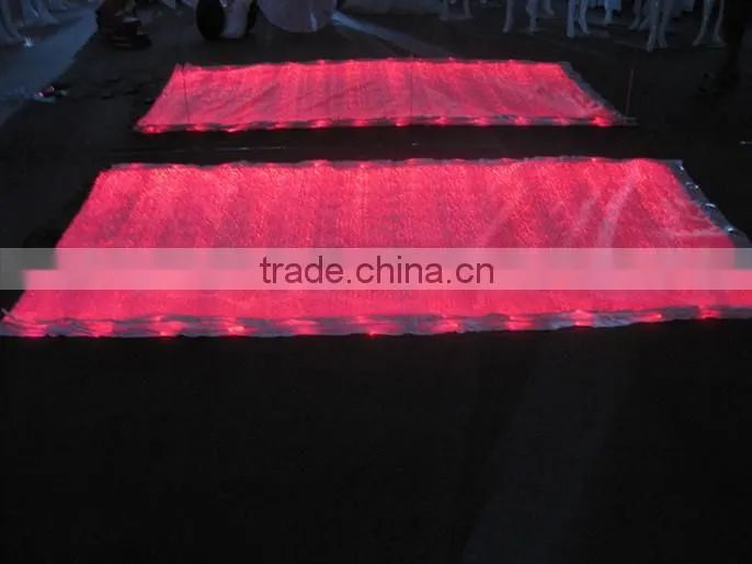 luminescent glow in the dark material shiny polyester fiber optics fabric