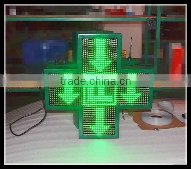 Single side full color RF wireless communication P10-48cm Small LED pharmacy cross sign