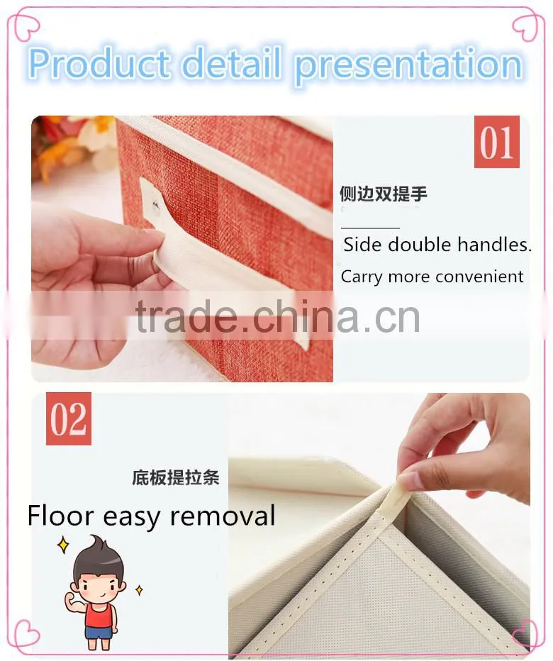 WBN-1: MuJia wholesale Cotton and linen storage box, Toys, underwear, clothes Storage,felt toy storage,wardrobe box