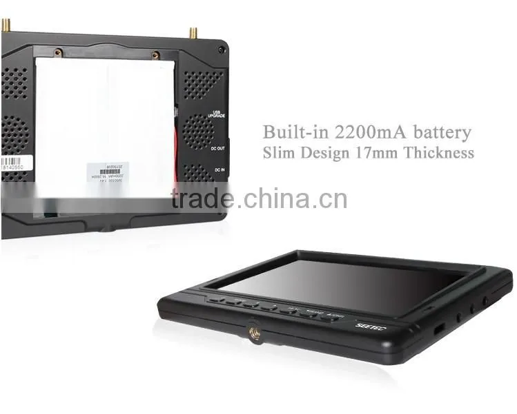 7 inch wireless audio video transmitter receiver lcd monitor built in battery 32 ch 5.8g drone parts