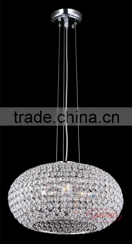Clear crystal Flat round ball pendant lamp