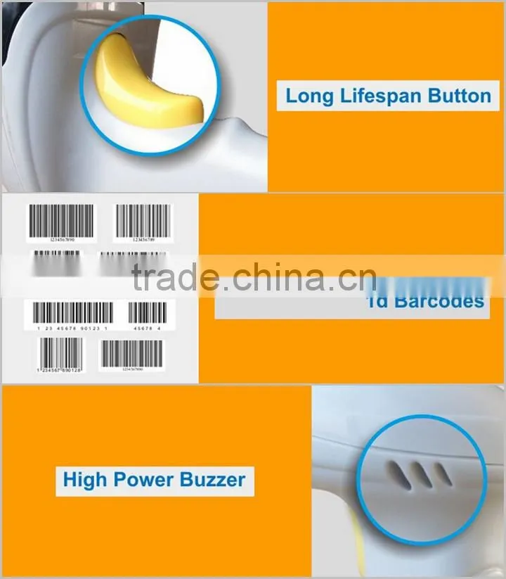 Wireless Barcode Scanner With Memory In Stock Black Color IPBS017