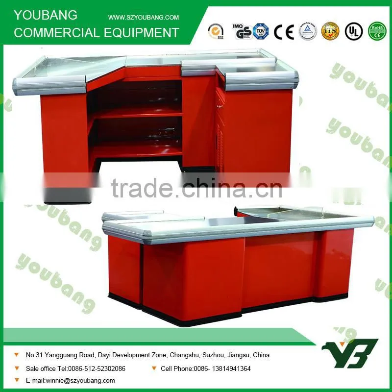 cash checkout counter with supermarket cash counter