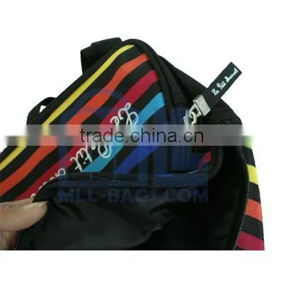 microfiber colors lines backpack school bag for kids