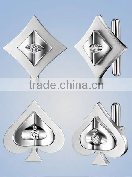High quality men cufflink/Stainless steel cufflinks/crystal cufflink