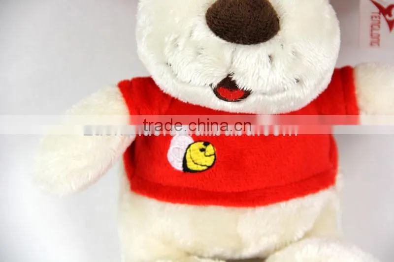 Luckiplus Hot Sale First Class Happy Puppy In Red Cloth SafeTechnology Toy For Kids