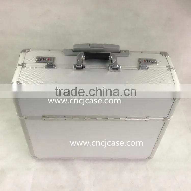 abs aluminum trolley case with sandwich zipper bag
