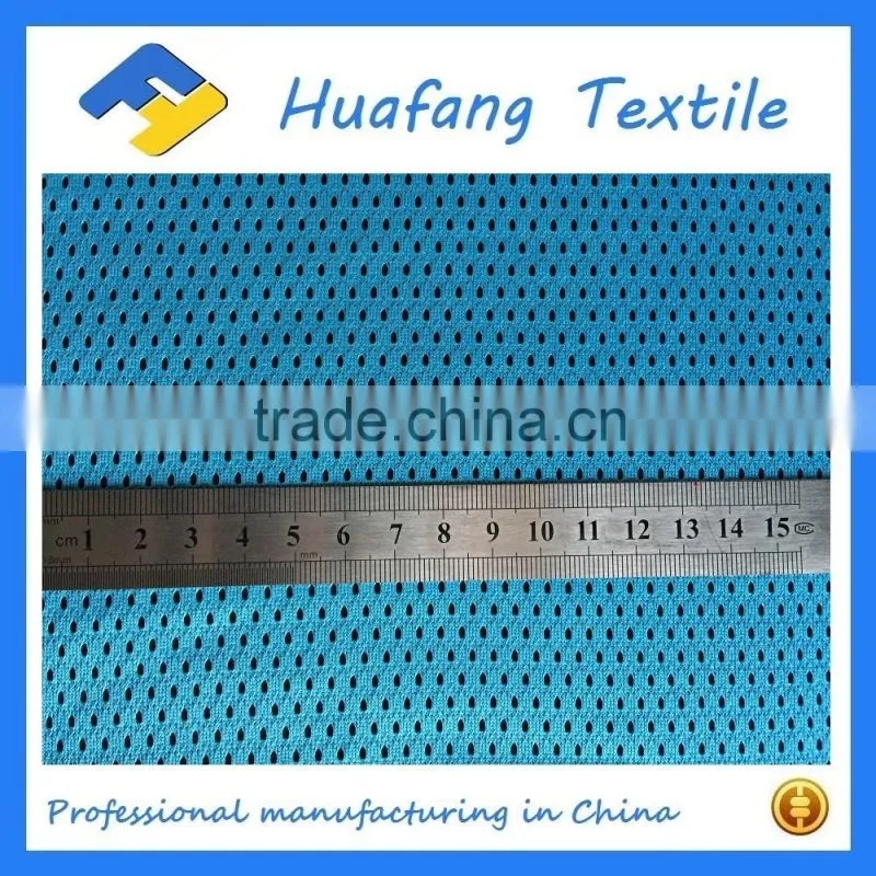 100% polyester knitted mesh fabric with the hole size 2mm for sportswear