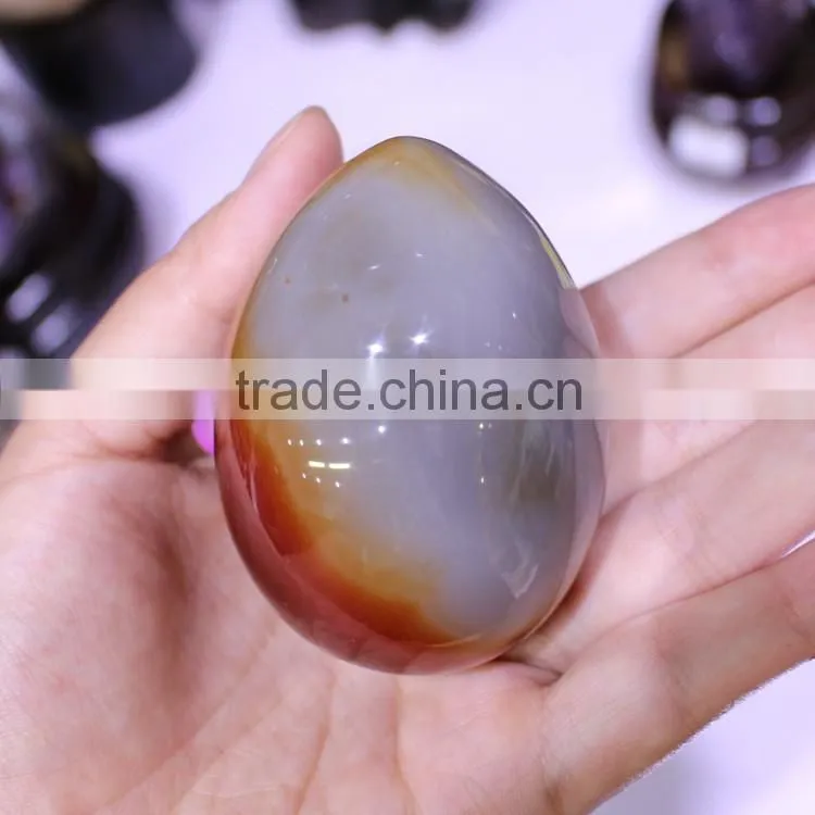 Moss Agate Geode Gemstone Egg Wholesale
