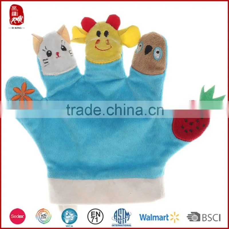 Unique fashion colourful different design animal plush toy finger puppet
