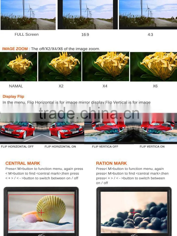 FPV 5.8G HD 1280*800p 7" Monitor Receiver Built-in Battery