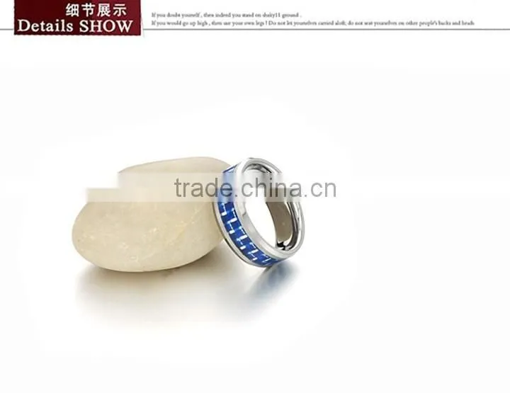KSTONE 2015 New Fashion Blue Carbon Fiber inlay Tungsten Ring,Tungsten Couple Wedding Rings