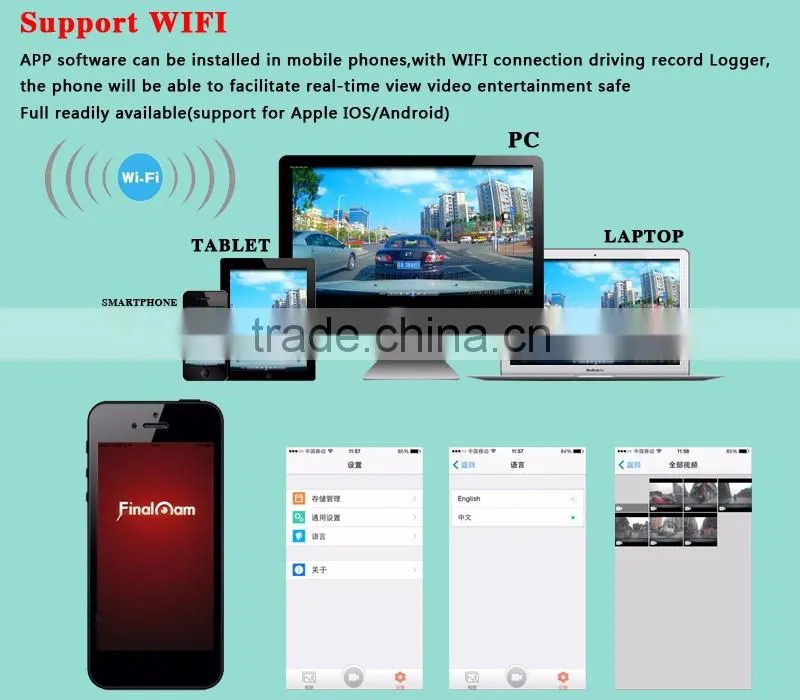 G - sensor novatek nt96655 camera DVR support WIFI connection