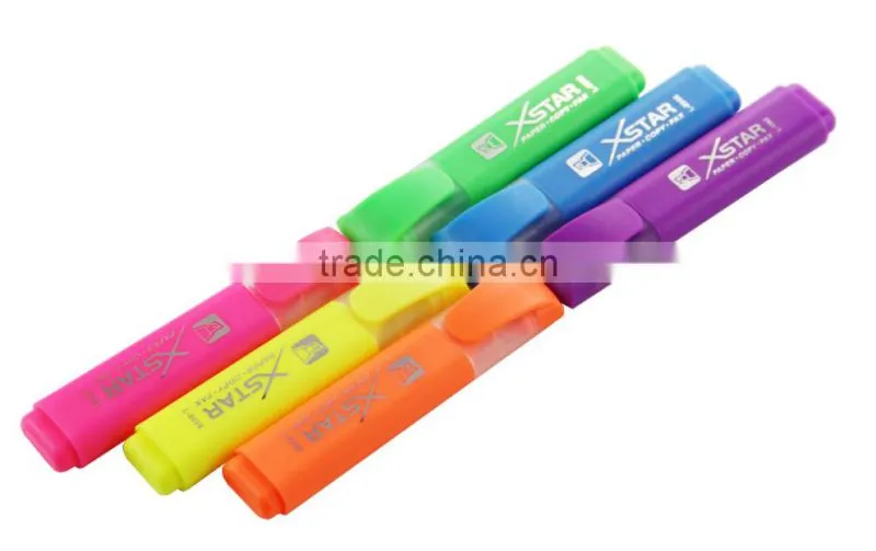normal size multi-color flat barrel highlighter pen