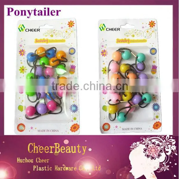 Ponytail rubber bands PT016/ponytail holders wholesale/beaded ponytail holder