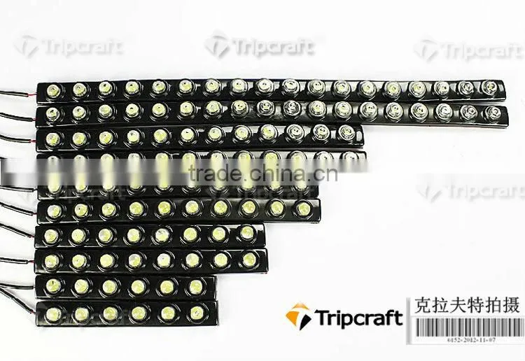 New 2X Car DIY 6 LED DRL Daytime Running Light Lamp Bar Soft Head Car Light Super White