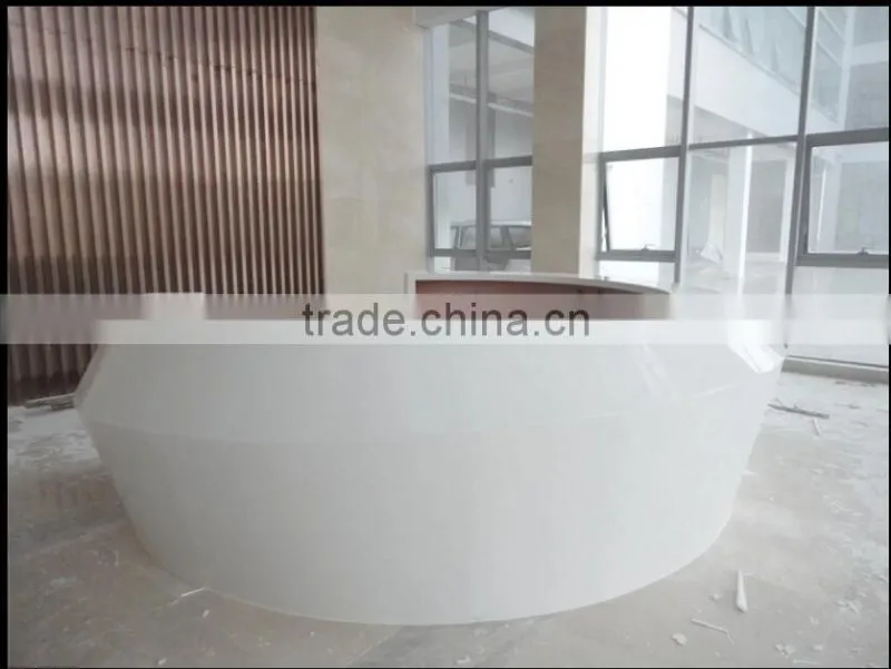 Good quality solid surface reception desk,L shape reception desk,white reception desk,solid surface countertop