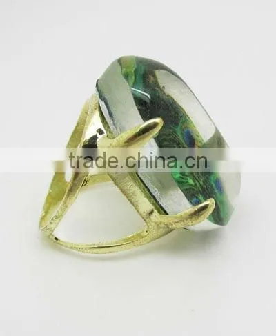 2013 hot peacock design ring,Green peacock ring,Fashion ladies ring