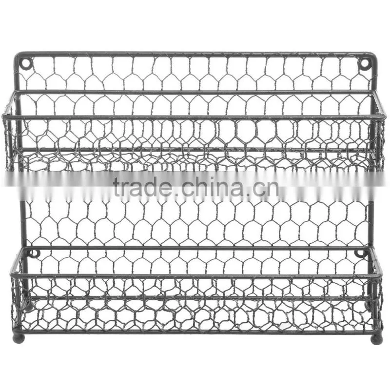 Icegreen Metal Wire Wall Mounted Basket for Magazine With a Designed Logo