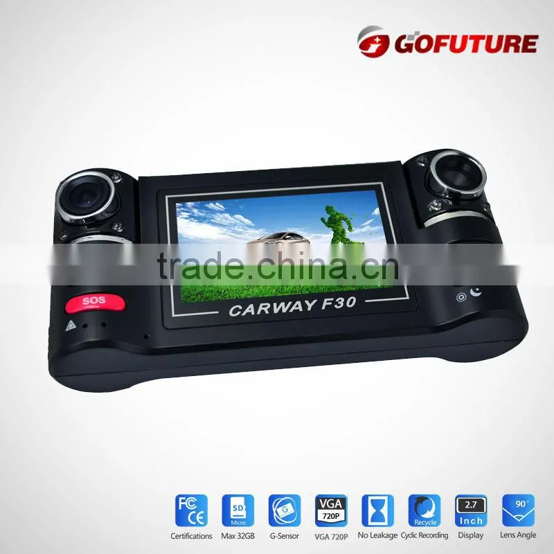 Full 1080p hd G-sensor GPS dual camera rear camera x3000 2.0"colorful screen car camera with sim card
