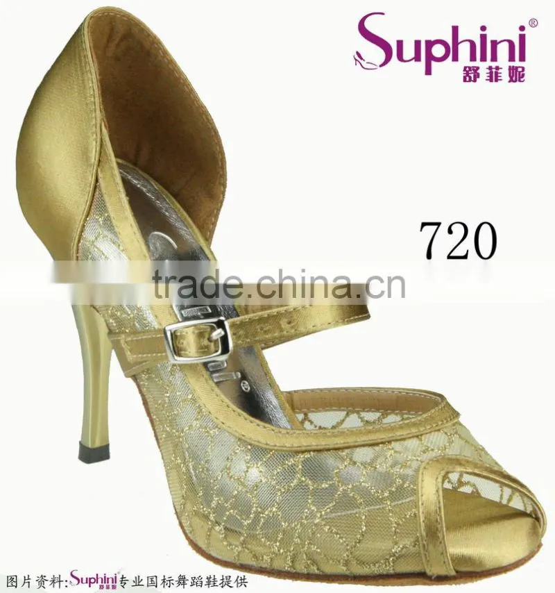 Suphini Lace fabric mesh Latin Dance Shoes Comfortable