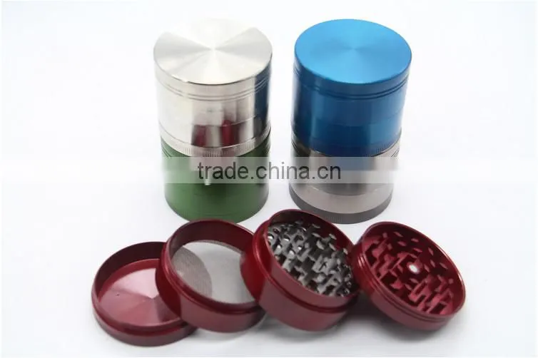 tobacco grinder metal herb grinders, 4 parts grinder, Zinc Alloy , Mixed Colors, custom available