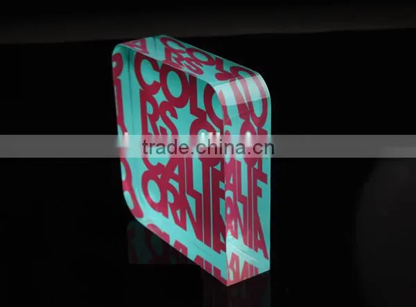 acrylic resion block silk print