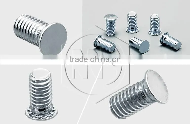 Flush-head stainless steel self clinching studs for sheet metal