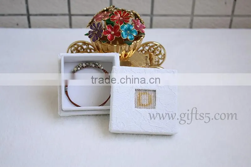 Gorgeous necklace jewelry box with beaded name plate of D