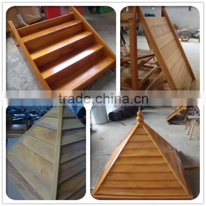 new design children wooden outdoor kids slides playground equipment