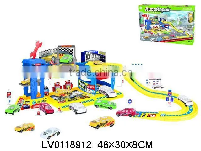 plastic parking lot toy / cartoon car / car toy