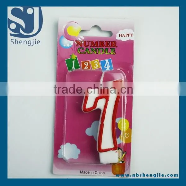Trade Assurance White colour number candle with colourful dots
