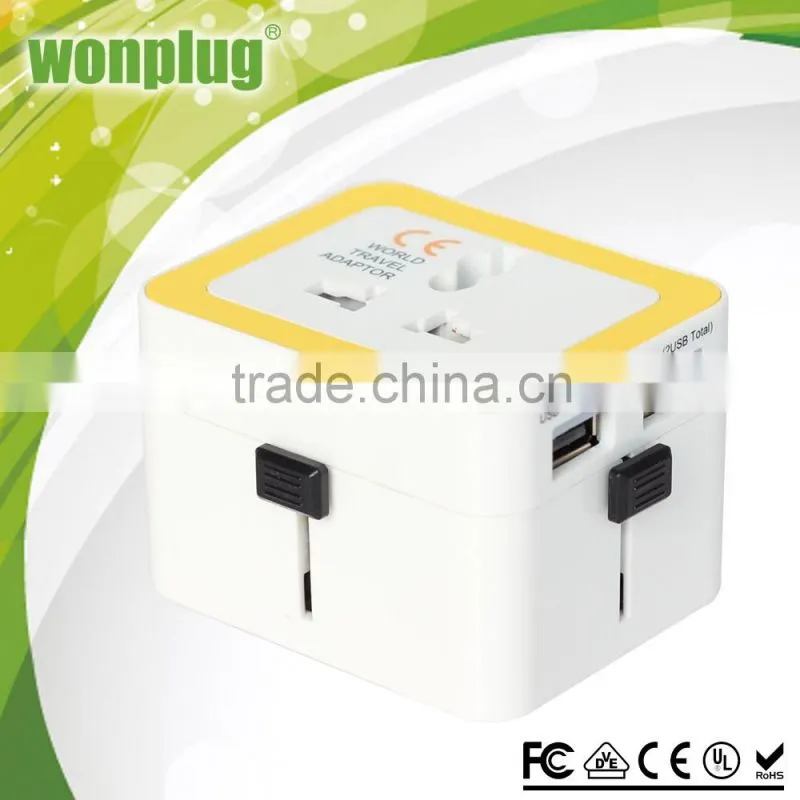 2016 hot selling UK EU travel adapter with universal female socket